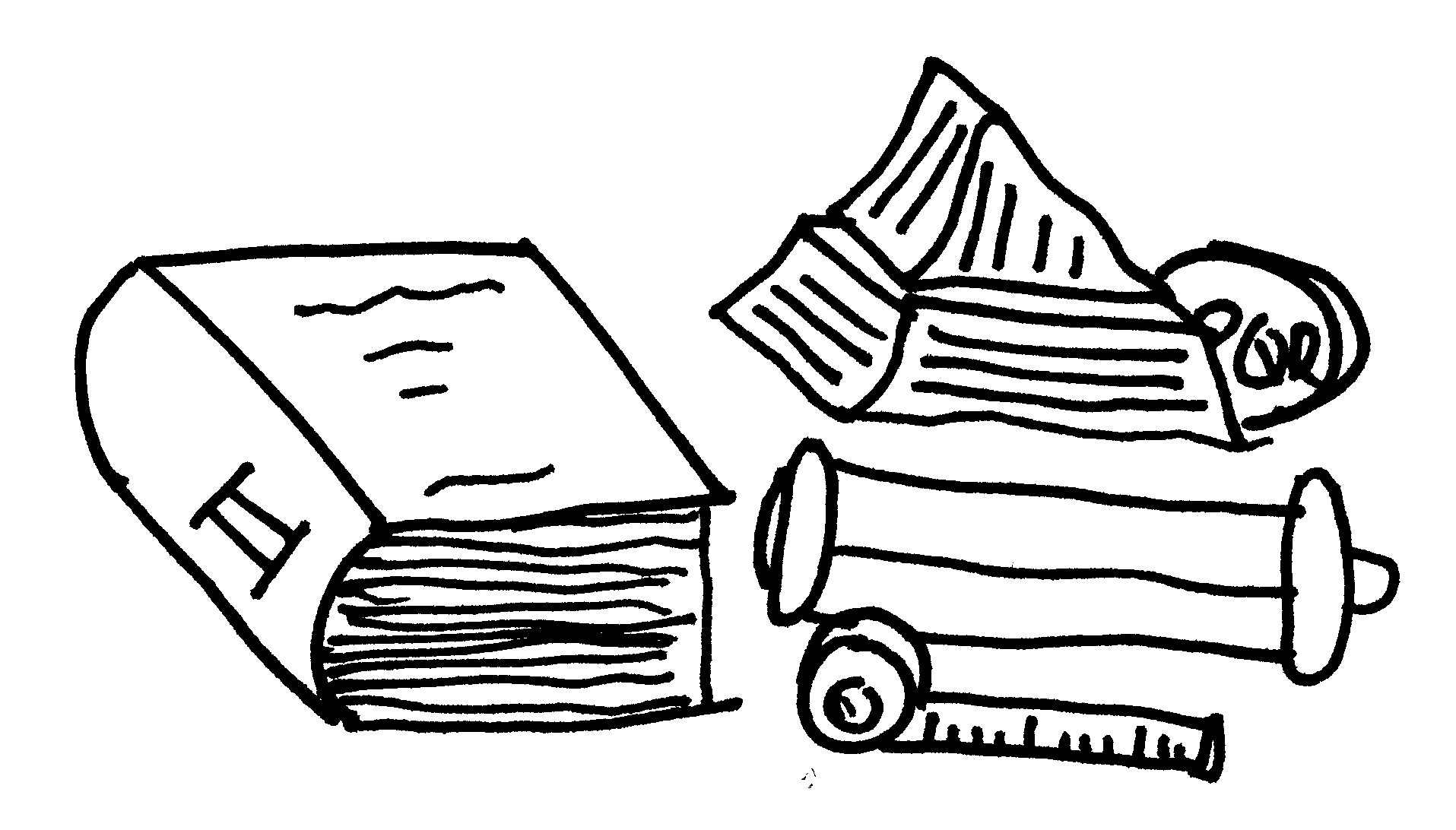 Boek, boekrol en meetlint